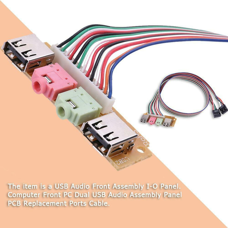 2 USB 2.0 Ports PC Computer Case Front Panel USB Audio Mic Earphone Cable