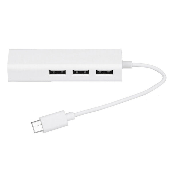 USB 3.1 Type-C to USB 3.0 3 Ports Hub Highspeed Ethernet Internet Adapter C