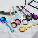 Guitar Coffee Teaspoons, 7pcs Colorful Stainless Steel Musical Coffee Spoon E3K3