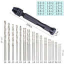 Hand Drill Bits Set 31Pcs Hand Drill Set Precision Pin Vise Micro-Mini Twis