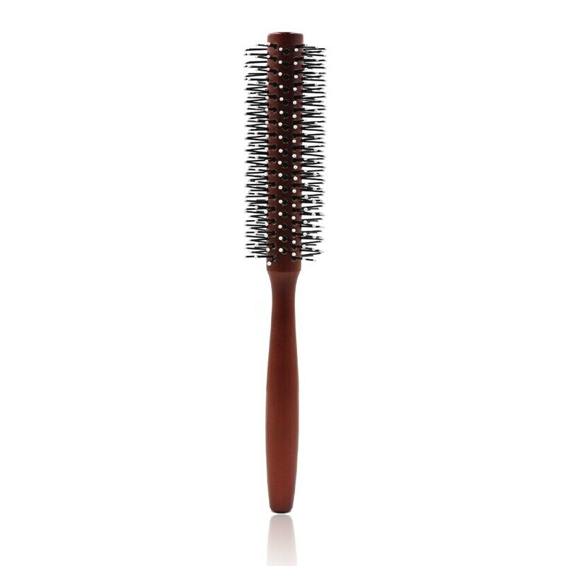 Wood Round Hair Curly Comb With Ball Tip Anti Static Natural Styling Hair B R9M6
