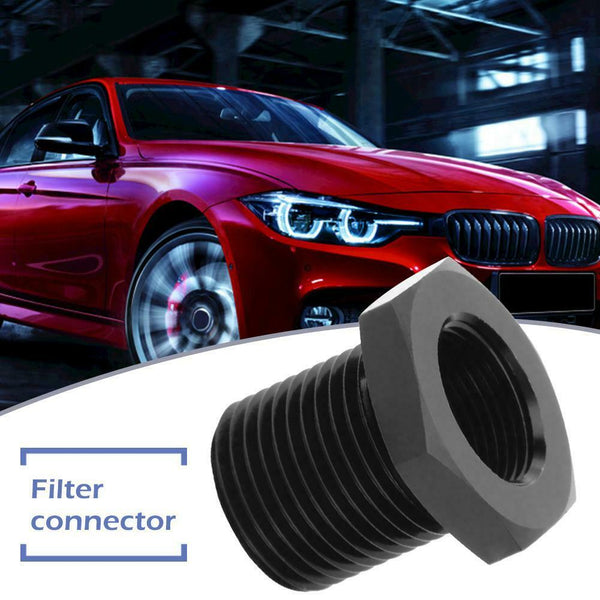 Black Aluminum Alloy Threaded Oil Filter Adapter Universal for Car Automotive