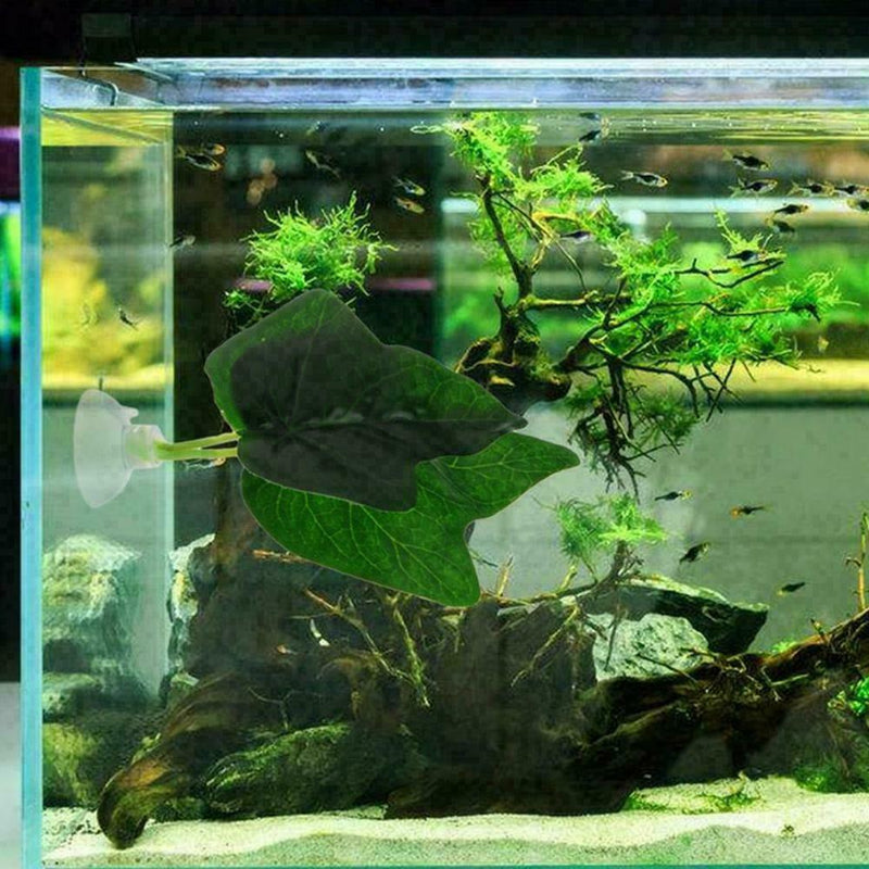 Artificial Green Plant Leaf Betta Hammock Fish Rest Bed Aquariums Decoratio L5J2