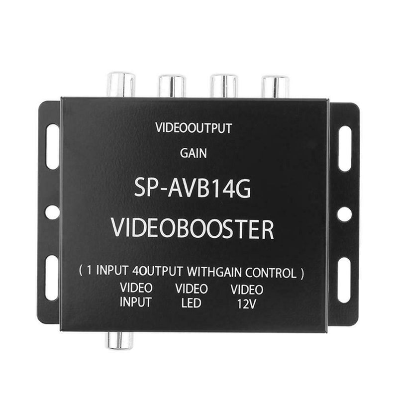 12V 1 Input to 4 Output RCA Car DVD Video Booster Amplifier Splitter Box