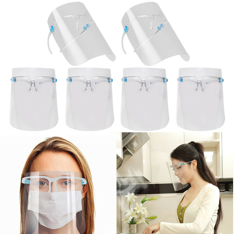 6 Pieces Full Face Shield Guard Reusable Clear Goggles Visor Hat Dustproof