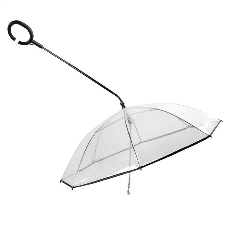 Transparent Pet Umbrella with Dog Walking Leash Raining Handle Dog Raincoat A