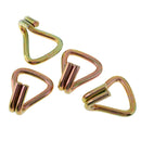 4 Pieces Heavy Duty Ratchet Double J Hook for 25mm Tie Down Strap Webbing