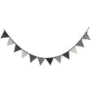 12 Flags 3.2m Black White Cotton Party Wedding Pennant Bunting Banner Decor