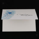 Pack of 50 Wedding Christening Peacock Feather Thank You Cards Envelopes