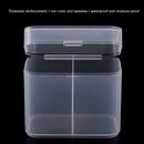 2 Grids Transparent Plastic Cotton Swab Storage Box Nail Towel Holder Organizer