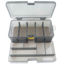 Plastic Dual Layer Waterproof Fishing Tackle Box Lures Bait Storage Case