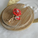 Glitter Rhinestone Flower Design Pin Brooch Elegant Lady Decorations