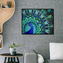 50x40cm Blue Peakcock Tail Diamond Painting Full Square Drill Cross Stitch