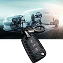 Carbon Fiber Flip Car Key Fob Chain Cover Case For VW Skoda Karoq Octavia J2X5