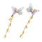 2pcs Womens Dangle Tassel Beads Hair Clip Chiffon Butterfly Hair Accessories