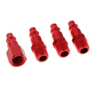 5pcs Red Quick Release Coupler Set 1/4" Air Hose Connector For Fitting NPT