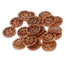 20pcs Brown Carved Flower Wooden Buttons 2 Holes Craft Sewing Cards DIY 23mm