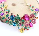 Fashion Women Rhinestone Jewelry Sets Flower Earrings & Necklace Charming Gift