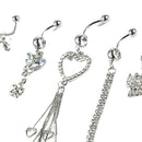 5pcs Flower Navel Ring Combination Body Piercing Belly Button Jewelry gfd KAR