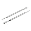 2Pc Cuticle Nail Pusher Spoon Remover Stainless Steel Manicure Pedicure Tool