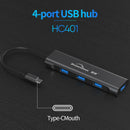Blueendless Usb C Hub, Aluminum Type C Adapter with 4 Usb 3.0 Ports, for Ma