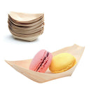 100x wooden boat eco-friendly fingerfood dish disposable counter disposable W4N9