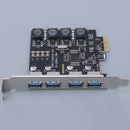 USB 3.0 to PCI-E X1 Expansion Card 4 USB Ports External Adapter for Windows