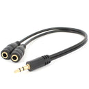 2x 3.5Mm Audio Splitter Y Cable Headphone Adapter 1 Male Jack To 2 Dual Femal JR