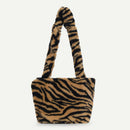 Plush Shoulder Bag Women Winter Fashion Animal Pattern Handbags (Yellow)