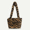 Plush Shoulder Bag Women Winter Fashion Animal Pattern Handbags (Yellow)