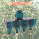 4 Way Garden Host Splitter Faucet Irrigation Adapter Water Tap Connector