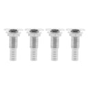 4pcs 1/2" Hose Barb Boat Thru Hull Connector Fitting 316 Stainless Steel