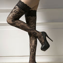 Womens Sexy Suspender Thigh Highs Stockings + Garter Belt Lace Sheer Tops