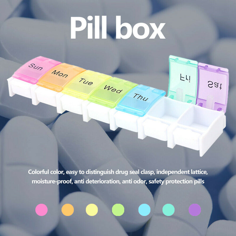 7 Days Weekly Pills Box Tablet Holder Storage Case Medicine Drug Container