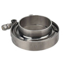 2.5 inch Stainless Steel 304 V Band Clamp w/ 2 Flanges for Exhaust Downpipe A