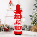Christmas Knitted Red Wine Bottle Cover Bag Elk Snowflake Bottle Bag (01)