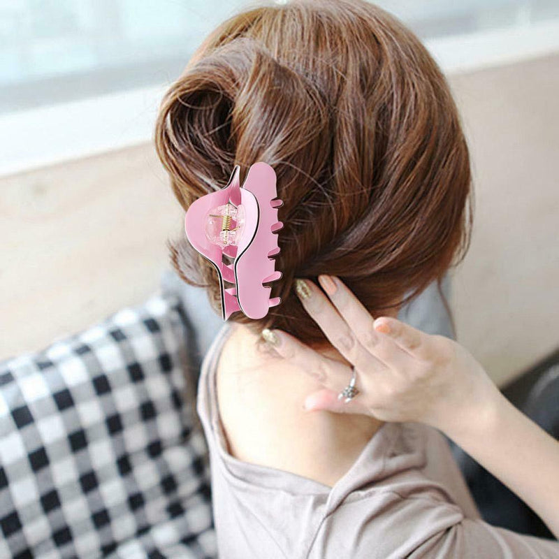 Women Hair Clip Girl Hair Claw Clamps Ladies Hairpins Headwear Gift (Pink) A