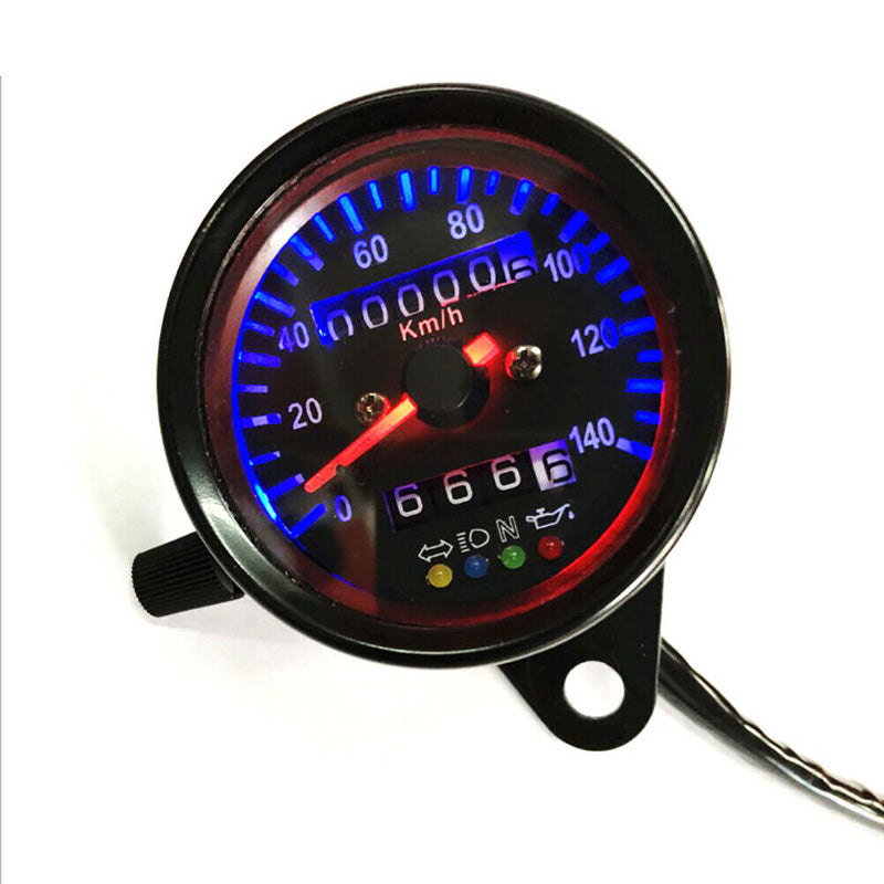 Motorcycle Speedometer Odometer 12V Motorcycle Dual Speed Meter w/ Indicator