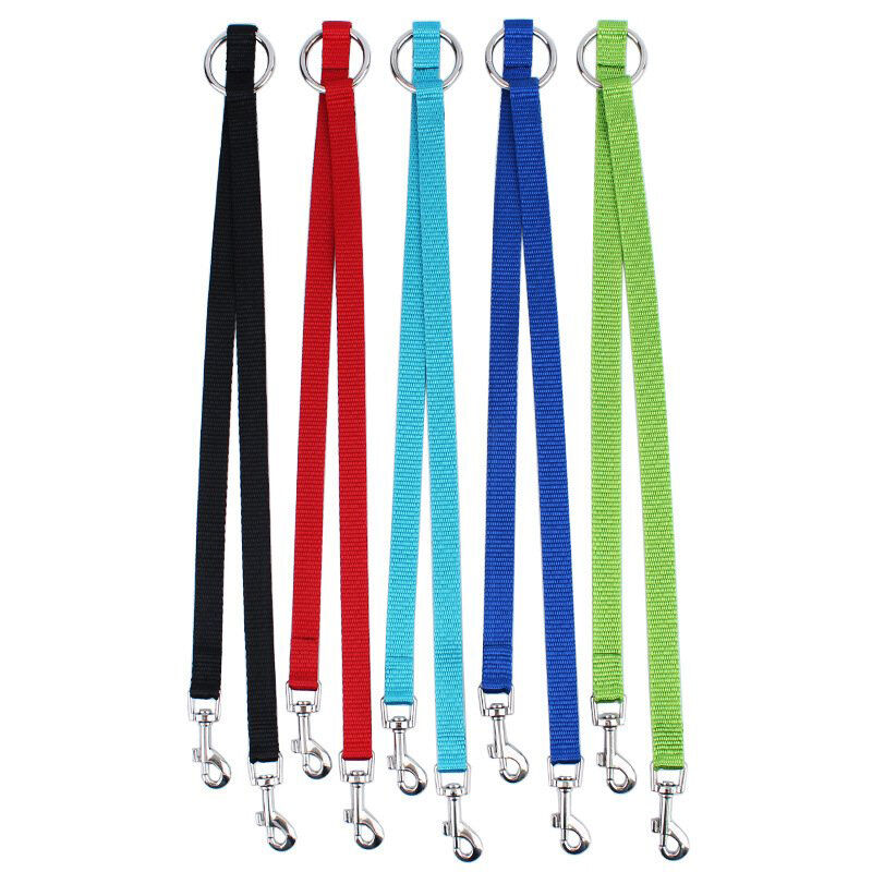 Nylon Two Way Double Dog Leash Lead Walk Two Dogs With One Lead Coupler N D U6O6