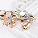 New Creative Rhinestone Crab Crystal Keychain Design Key chain Gift P8L4