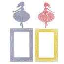 2pcs Metal Cutting Dies Dressing Girl DIY Scrapbook Embossing Stencil Craft