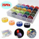 25pcs Sewing Thread Set with Plastic Bobbins Sewing Machine Spools Case H7