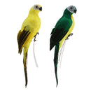 2pcs Creative Handcraft Artificial Parrot Birds Garden Sculpture Home Art
