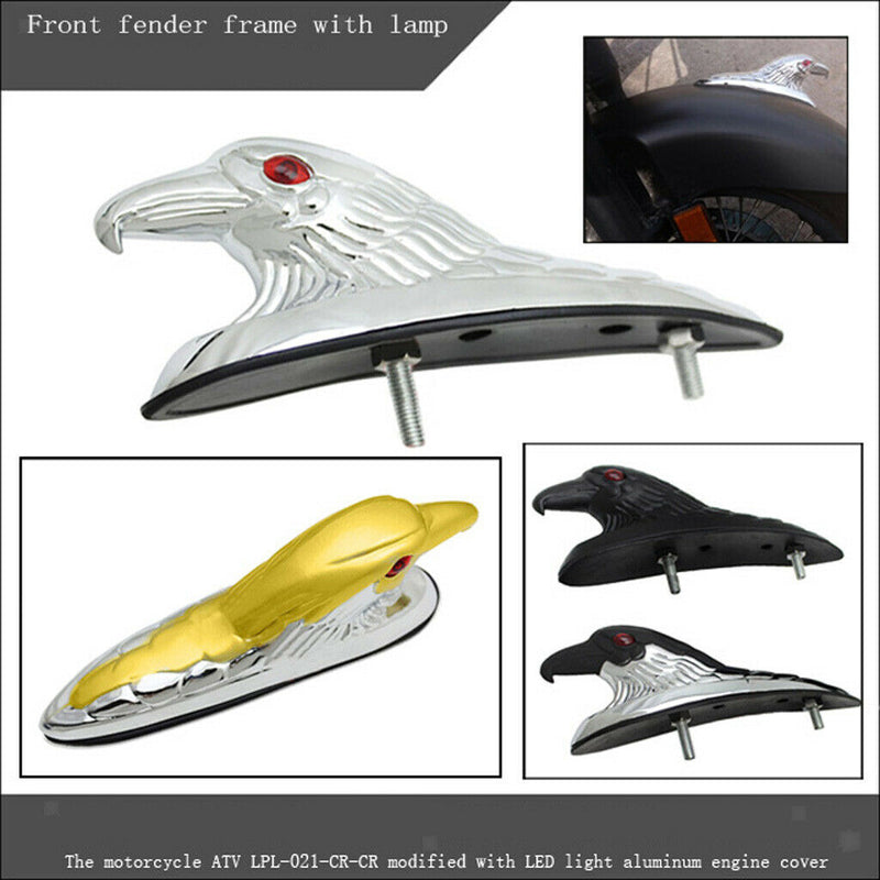 Motorcycle Black Front  Eagle Head With Red LED Eyes