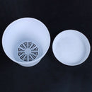 Plastic Plant Flower Pot Planter With Saucer Tray Round Gloss Home Garden D J7G4