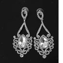 Bridal Diamante Crystal Rhinestone Chandelier Earrings Wedding Prom Jewelry