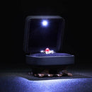 LED Light Ring Box Square Jewelry Bracelet Wedding Necklace Case (Black) A
