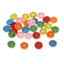 30Pcs Assorted Wood Buttons with Thread Decor 2 Holes for Scrapbooking Crafting