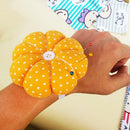 Handy Pumpkin Shaped Pin Cushion with Wrist Band Wearable Needle Pincushion