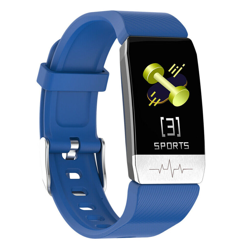 Smart Watch Blood Pressure Measurement Waterproof Fitness Tracker Blue